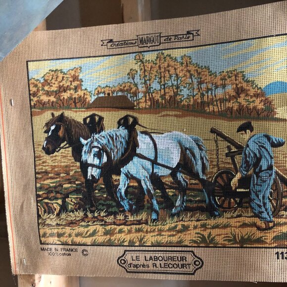 Vintage Margot Creations de Paris Needlepoint Les Labours Made in France - Picture 3 of 3